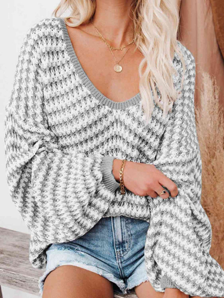 The802Gypsy sweater GYPSY-Stripped V-Neck Sweater